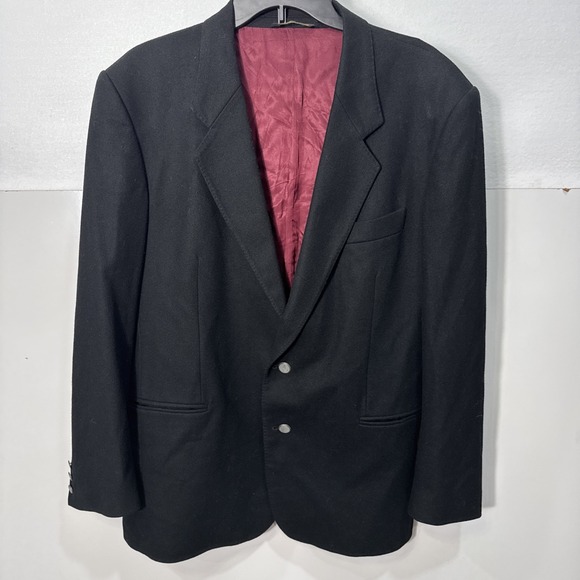 Made‎ In ItalyCashmere Blend Blazer Trench Coat Jacket Tailored Black Size 52